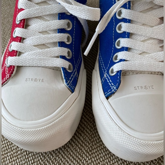 Straye Logan Lace Up Patriotic Sneaker in Red, White, and Blue. Size 3. EUC. - Picture 6 of 15